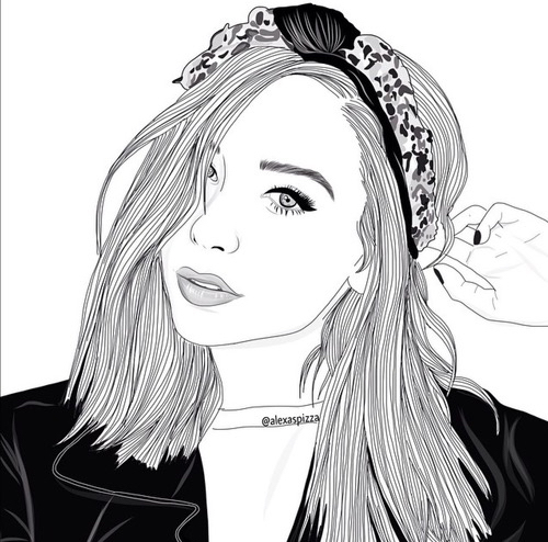 500x494 Grunge - Black And White Woman Sketch