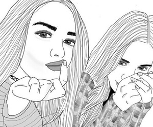 300x250 72 Images About Girls Black And White Drawings On We Heart It - Black And White Woman Sketch