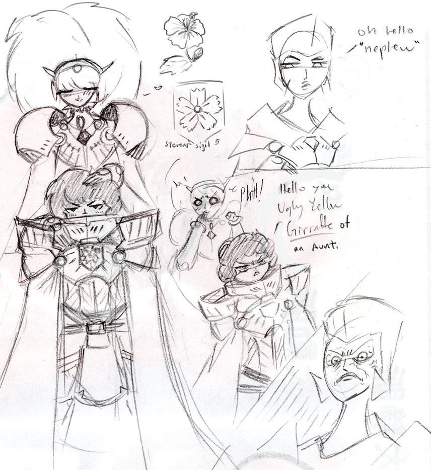 856x934 Pink Diamond And Her Son + Aunt Yellow Sketch By Kaz102 - Black And Yellow Sketch