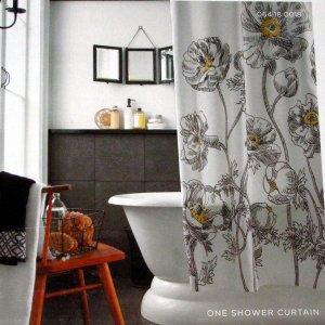 300x300 Target Home Yellow Sketch Floral Black White Fabric Shower Curtain - Black And Yellow Sketch