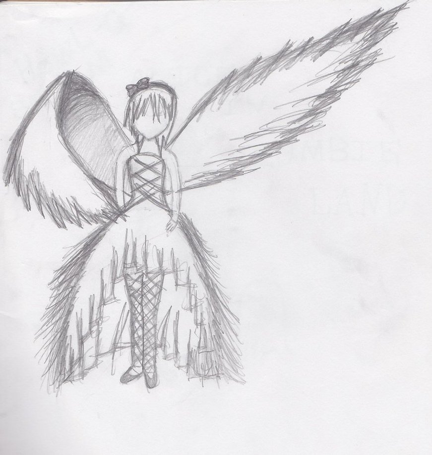 871x916 Dark Angel Pic Drawing Drawing Skill - Black Angel Sketch