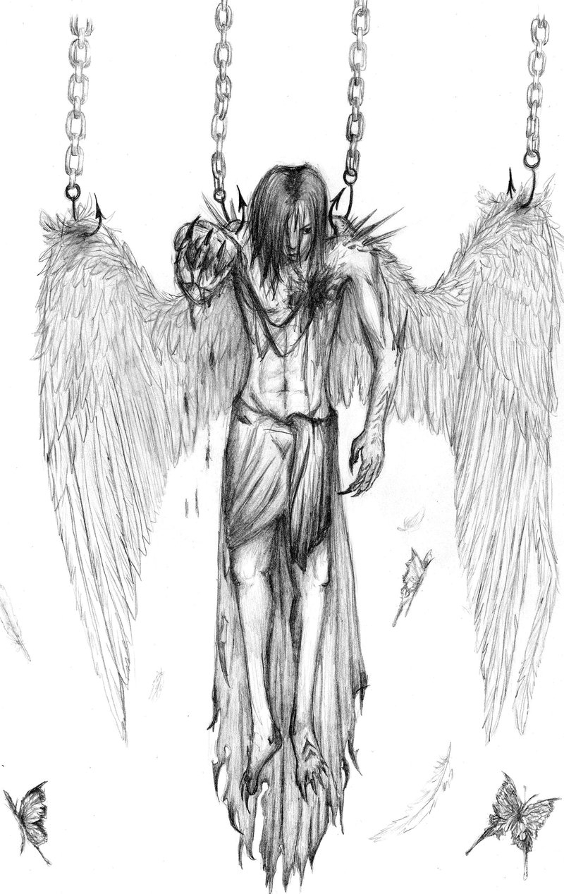 800x1268 Fallen Angel Sketches Fallen Angelhakoshin - Black Angel Sketch