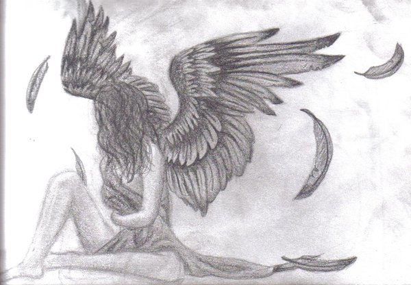 600x416 Fallen Angel By ~deathlytoxicity - Black Angel Sketch