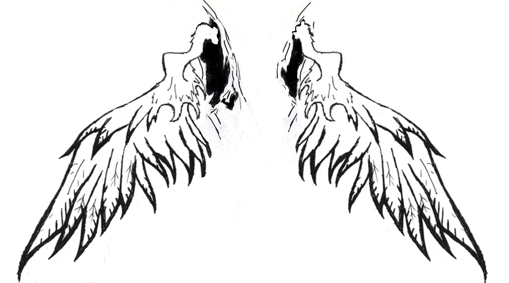 1026x570 Fallen Angel Clipart Broken Angel - Black Angel Sketch