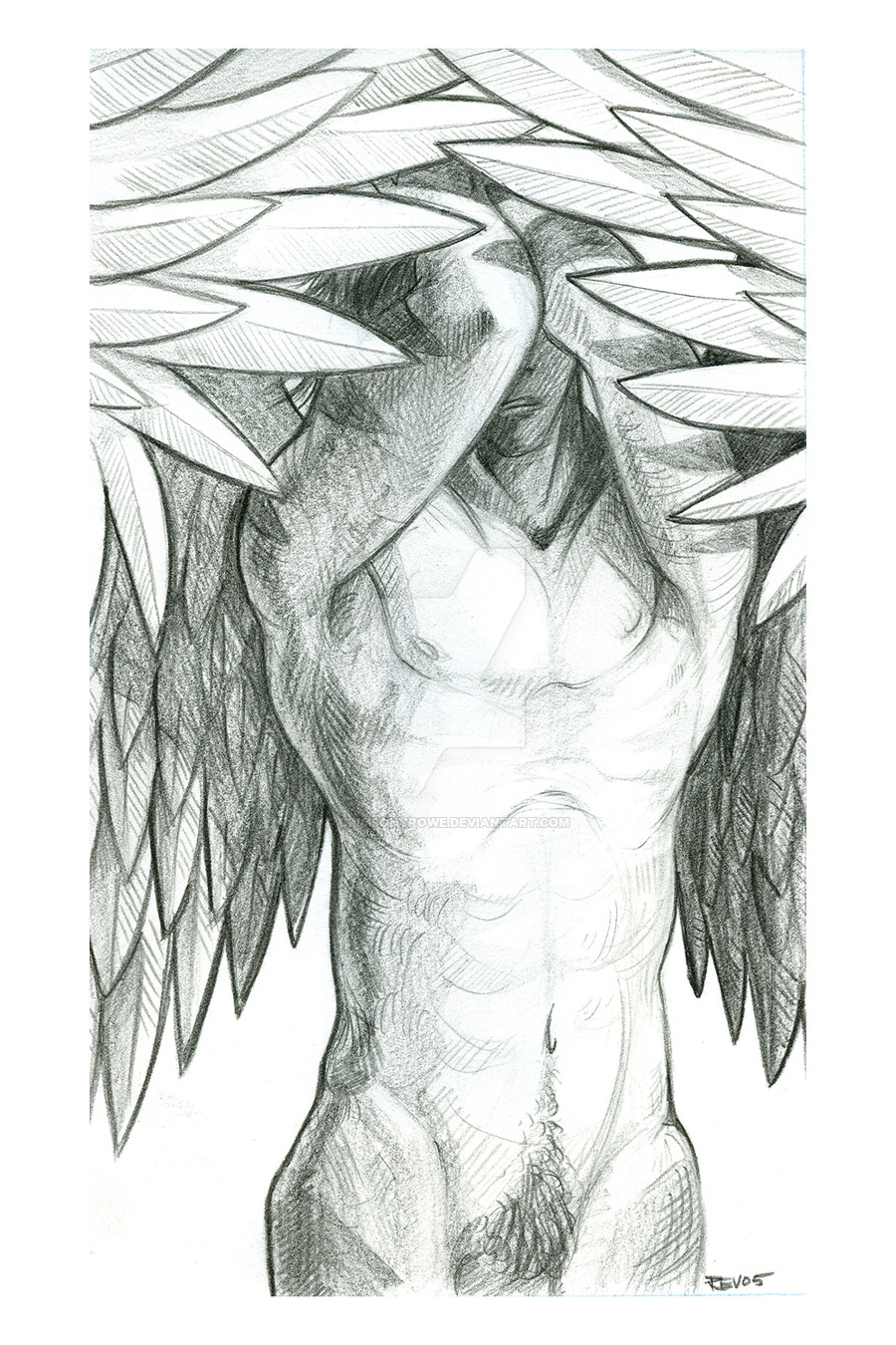 Pencil Drawings Of Fallen Angels Pencil Drawings Of Fallen Angels - Black.....
