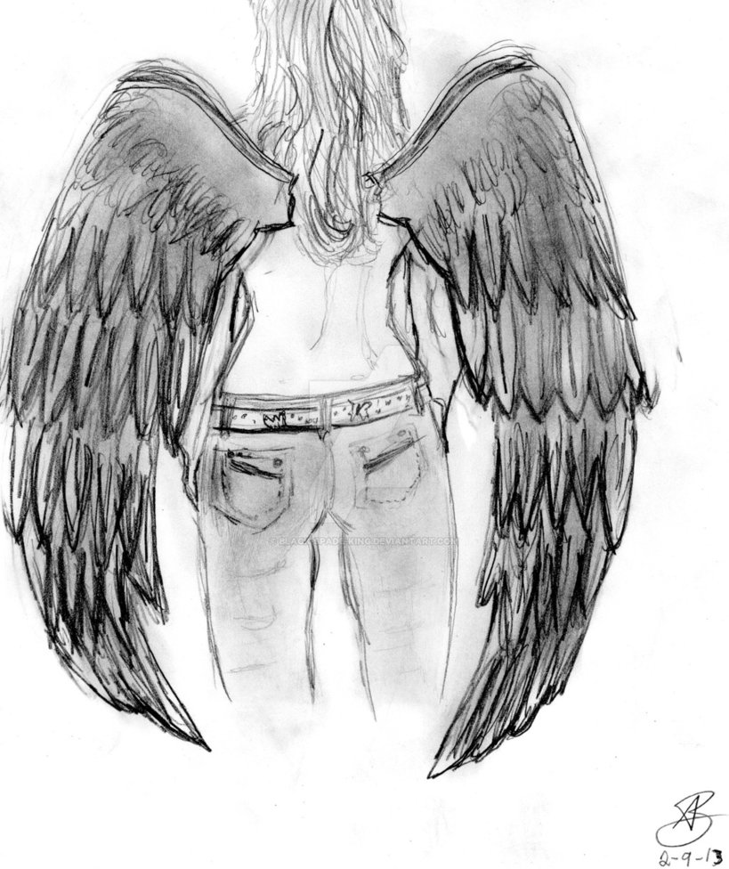819x976 Black And White Drawings Of Angels - Black Angel Sketch