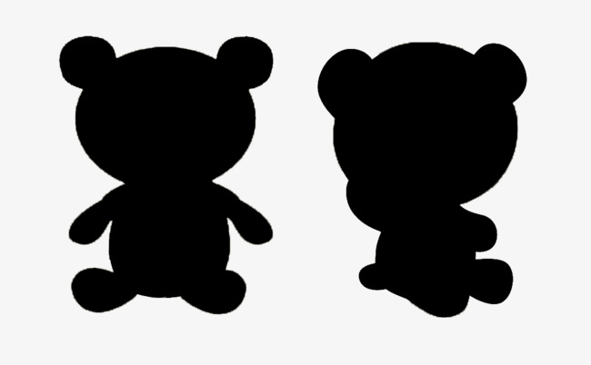 650x402 Two Black Bear Silhouette, Black, Bear, Sketch Png Image And - Black Bear Sketch