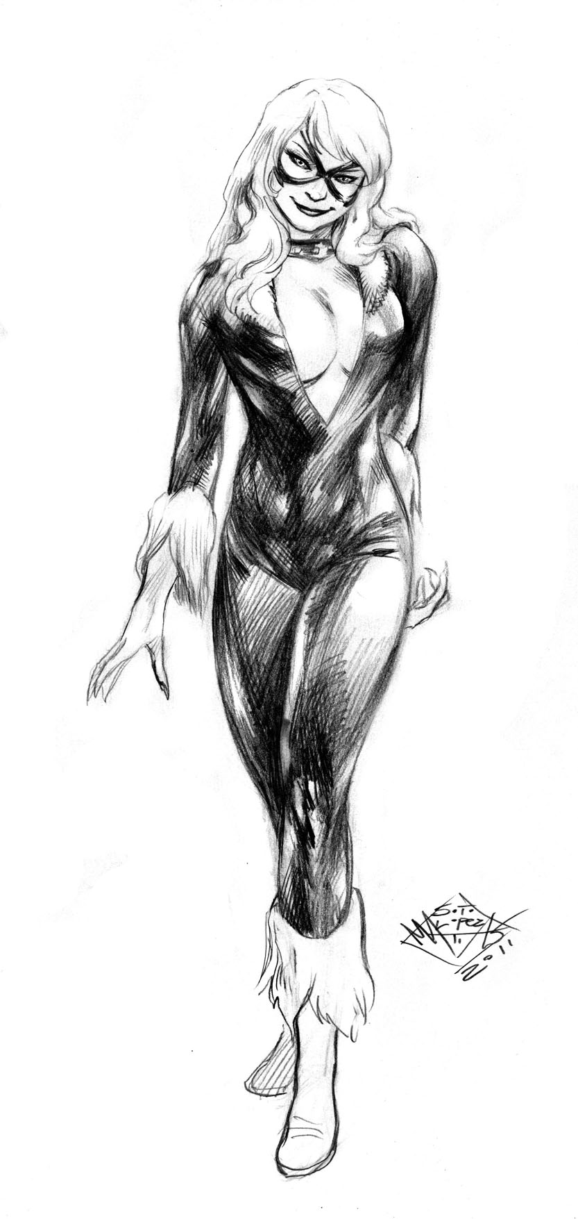 833x1755 Black Cat Sketch By Matiassoto - Black Cat Sketch