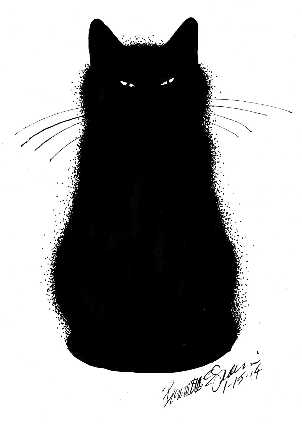 1000x1402 Daily Sketch Inscrutable ~ The Creative Cat - Black Cat Sketch