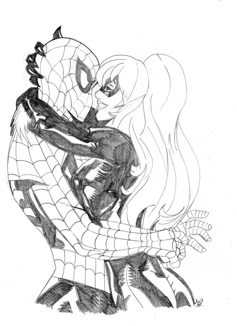 900x1239 The Spider And The Black Cat By Red Devil Saz - Black Cat Sketch