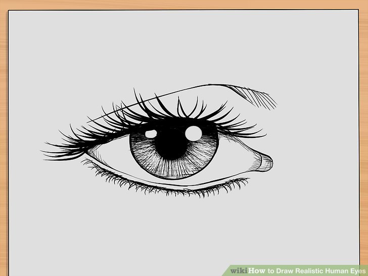 728x546 How To Draw Realistic Human Eyes 7 Steps (With Pictures) - Black Eye Sketch