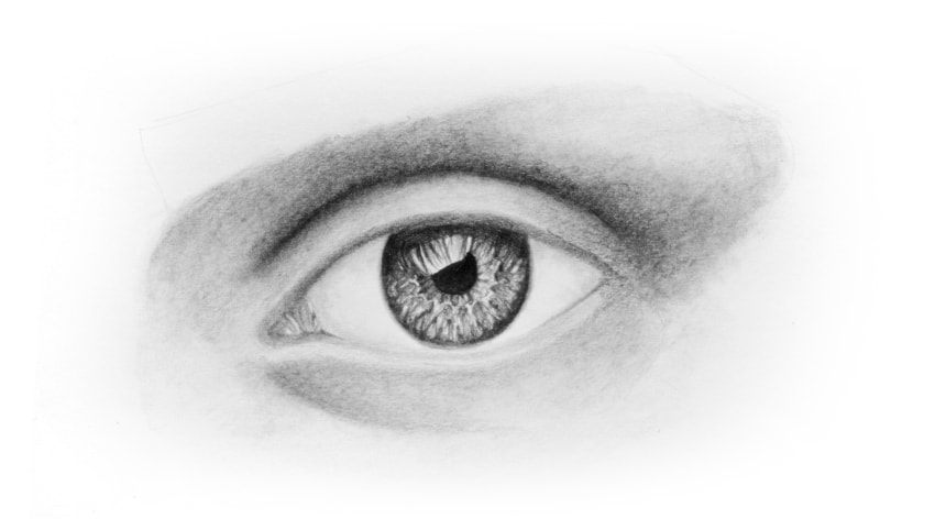 850x472 How To Draw A Realistic Eye - Black Eye Sketch