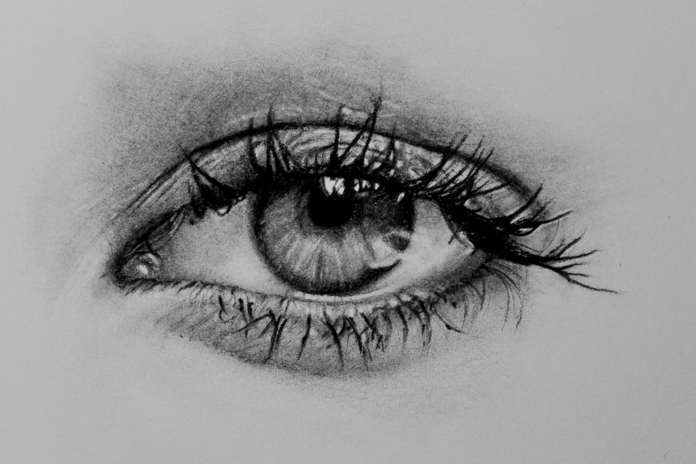 2367x1578 A Realistic Eye (Speed Drawing) - Black Eye Sketch