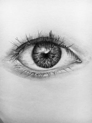 300x400 Eye Pencil Sketch - Black Eye Sketch