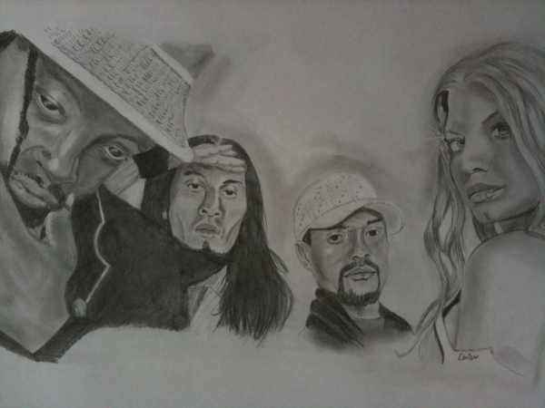 600x450 Portrait Of Black Eyed Peas By Titoff1970 On Stars Portraits - Black Eyed Peas Sketch