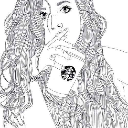500x498 Drawn Girl Black And White - Black Girl Sketch