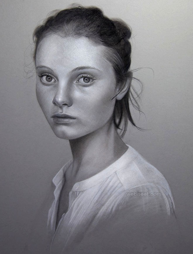 660x866 40 Beautiful And Realistic Portrait Drawings For Your Inspiration - Black Girl Sketch