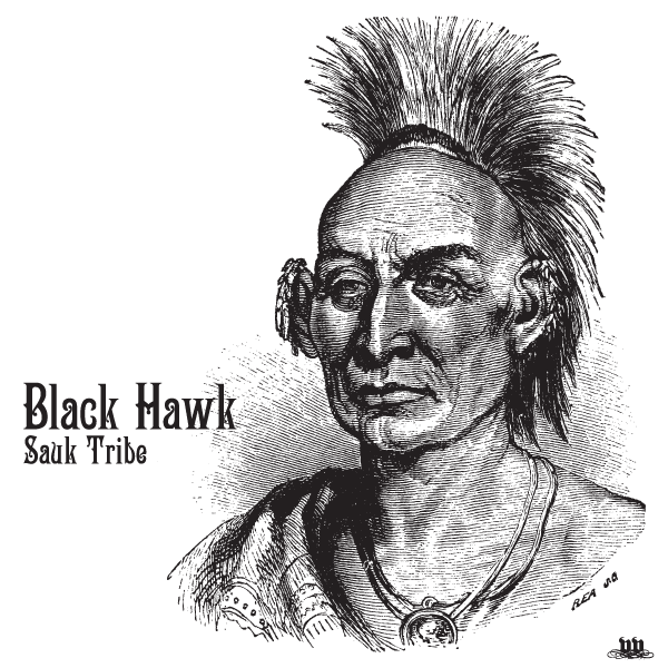 600x600 Vector Art Native American Black Hawk Sauk Tribe Indian Leader - Black Hawk Sketch