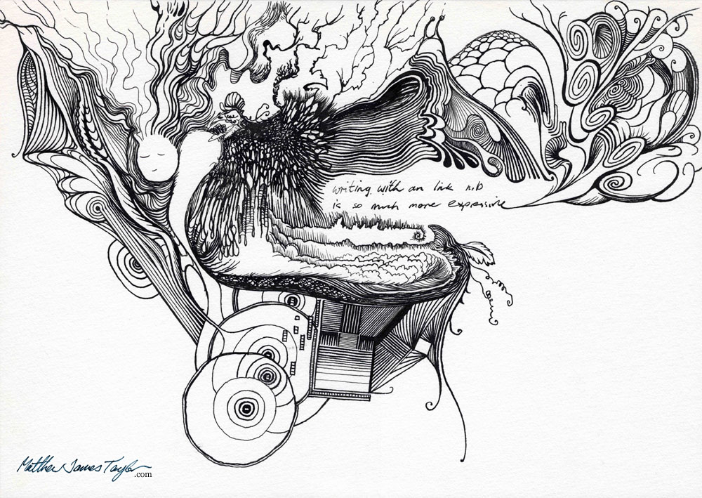 1000x709 Drawing - Black Ink Sketches