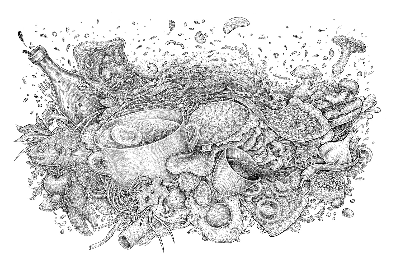 1500x1010 Learning How To Draw With Ink (And Why This Technique Is So - Black Ink Sketches