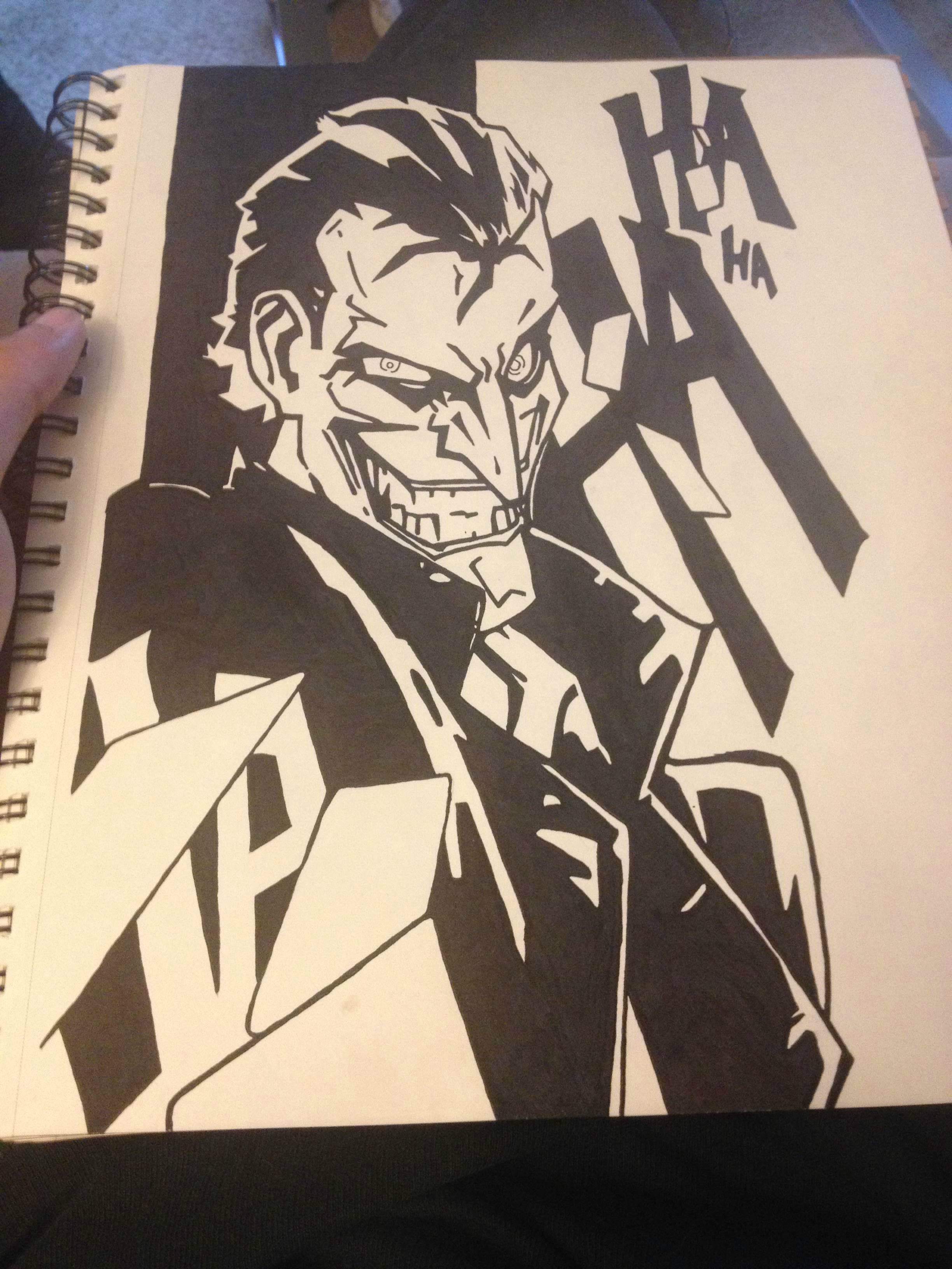2448x3264 The Joker (Black Ink Drawing) - Black Ink Sketches