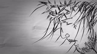 320x180 Jesus Face Sketch Looping Animation With Alpha Channel - Black Jesus Sketch