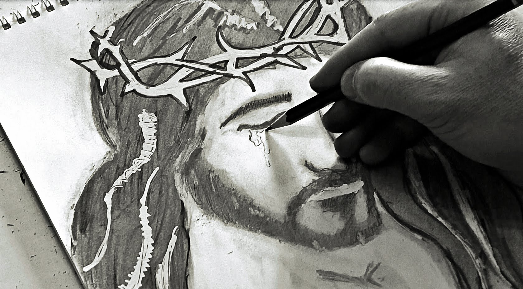 Black Jesus Sketch at PaintingValley.com | Explore collection of Black ...