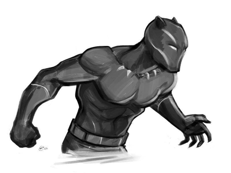 800x600 Black Panther Sketch By Mro16 - Black Panther Sketch