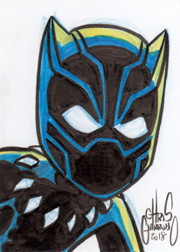 258x360 Chris G Daily Sketch Card - Black Panther Sketch