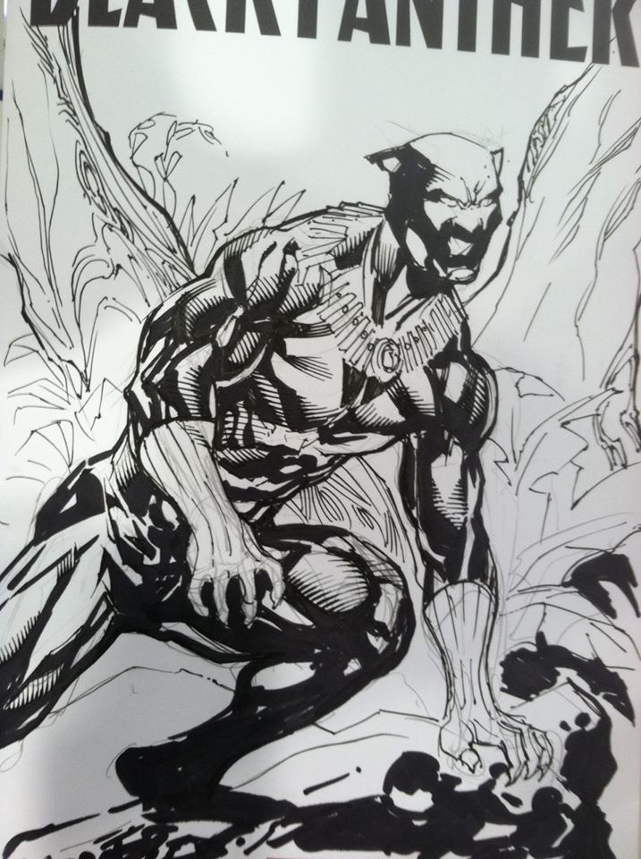 717x960 Kevin Sharpe Art Black Panther Sketch Cover Commission - Black Panther Sketch