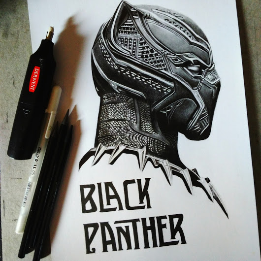 530x530 Yeaay Done...black Panther...sketch By Me My Ig @za Sketch - Black Panther Sketch