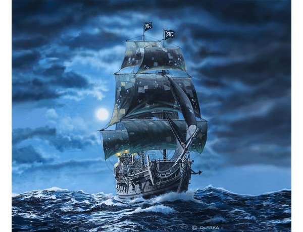 600x460 Revell 172 Black Pearl Model Kit - Black Pearl Ship Sketch