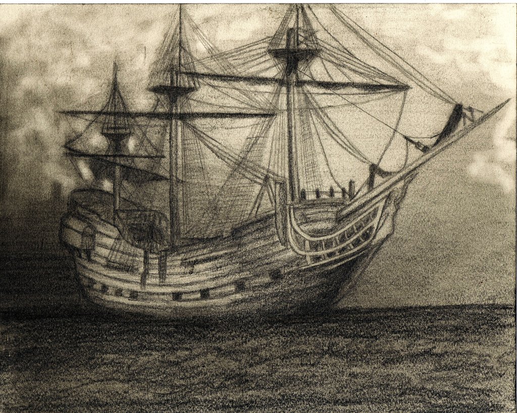 1024x819 The Black Pearl By Granados101 - Black Pearl Ship Sketch