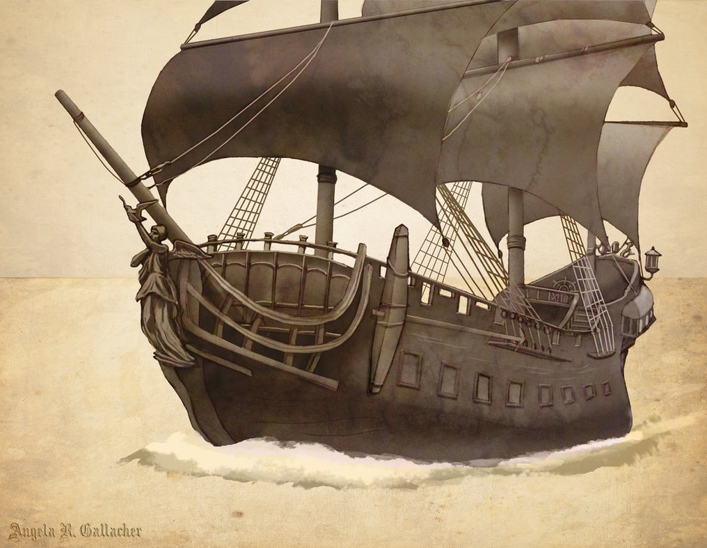 1016x787 The Black Pearl By Swashbookler - Black Pearl Ship Sketch