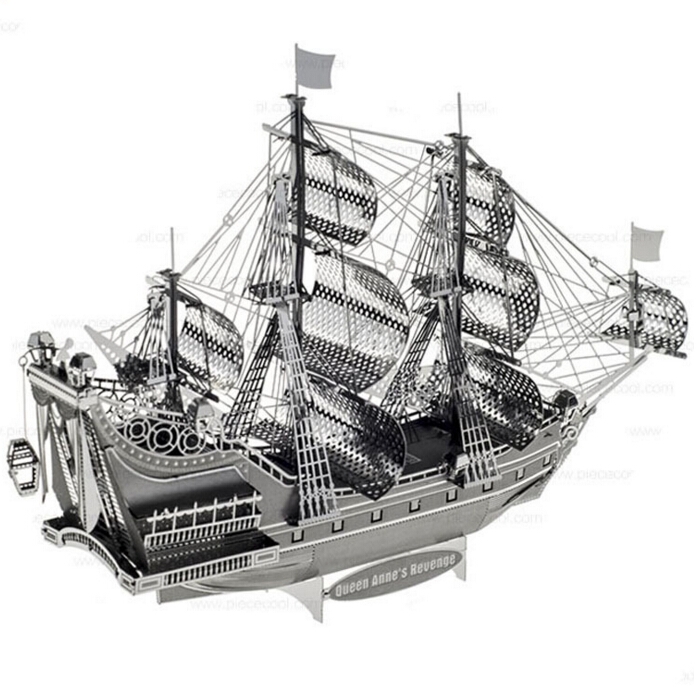 694x697 3d Metal Model Puzzle Jigsaws Ship Model Diy Gift Black Pearl - Black Pearl Ship Sketch