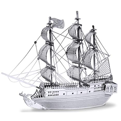 466x466 Metalearth 3d Metal Model - Black Pearl Ship Sketch