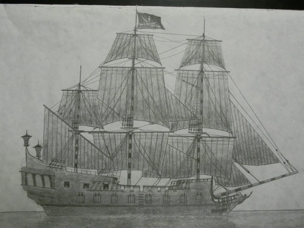 1024x768 The Black Pearl By Pirateofthecaribbean - Black Pearl Sketch