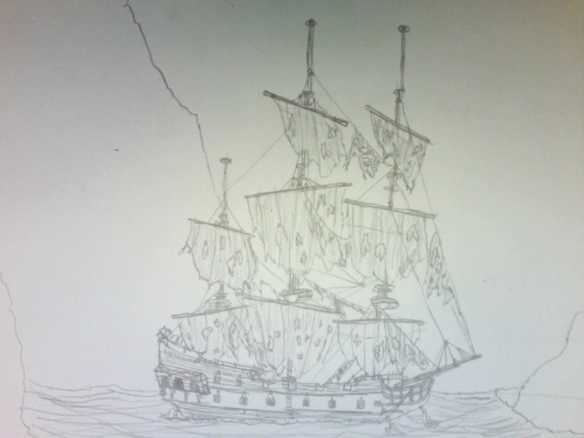 640x480 The Cursed Black Pearl Image - Black Pearl Sketch