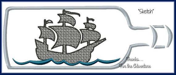 570x243 Black Pearl Ship In A Bottle From Pirates Of The Caribbean Etsy - Black Pearl Sketch