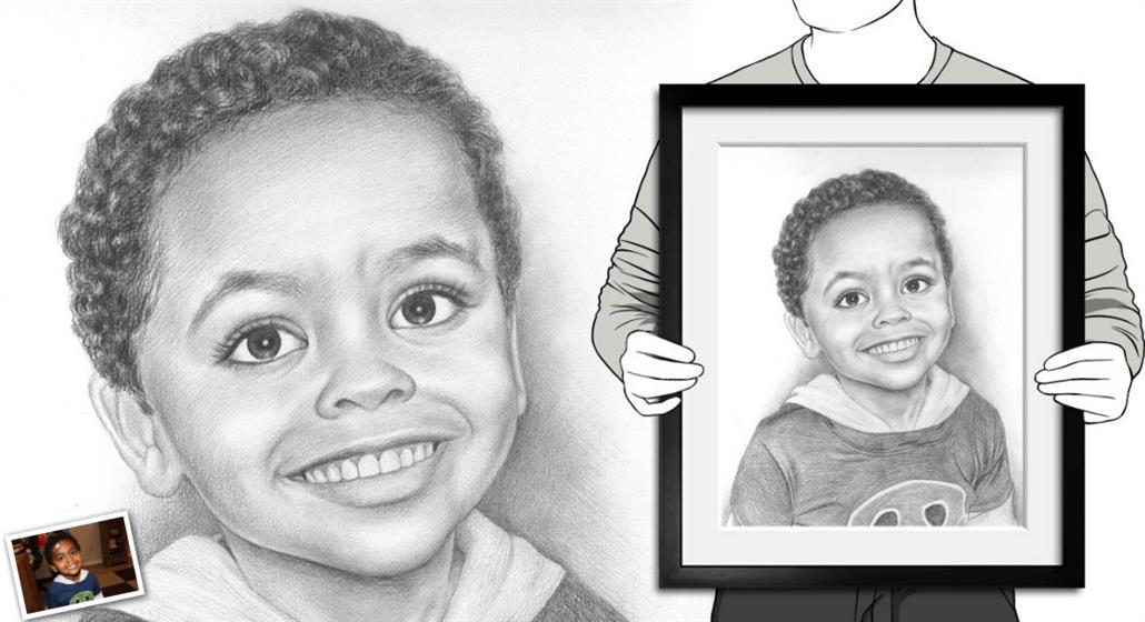 1030x560 Hand Drawn Pencil Sketch From Photos - Black Person Sketch