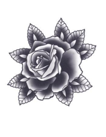 350x450 Black Rose Temporary Tattoo,realistic Fake Tattoo,fake Tattoos - Black Rose Sketch