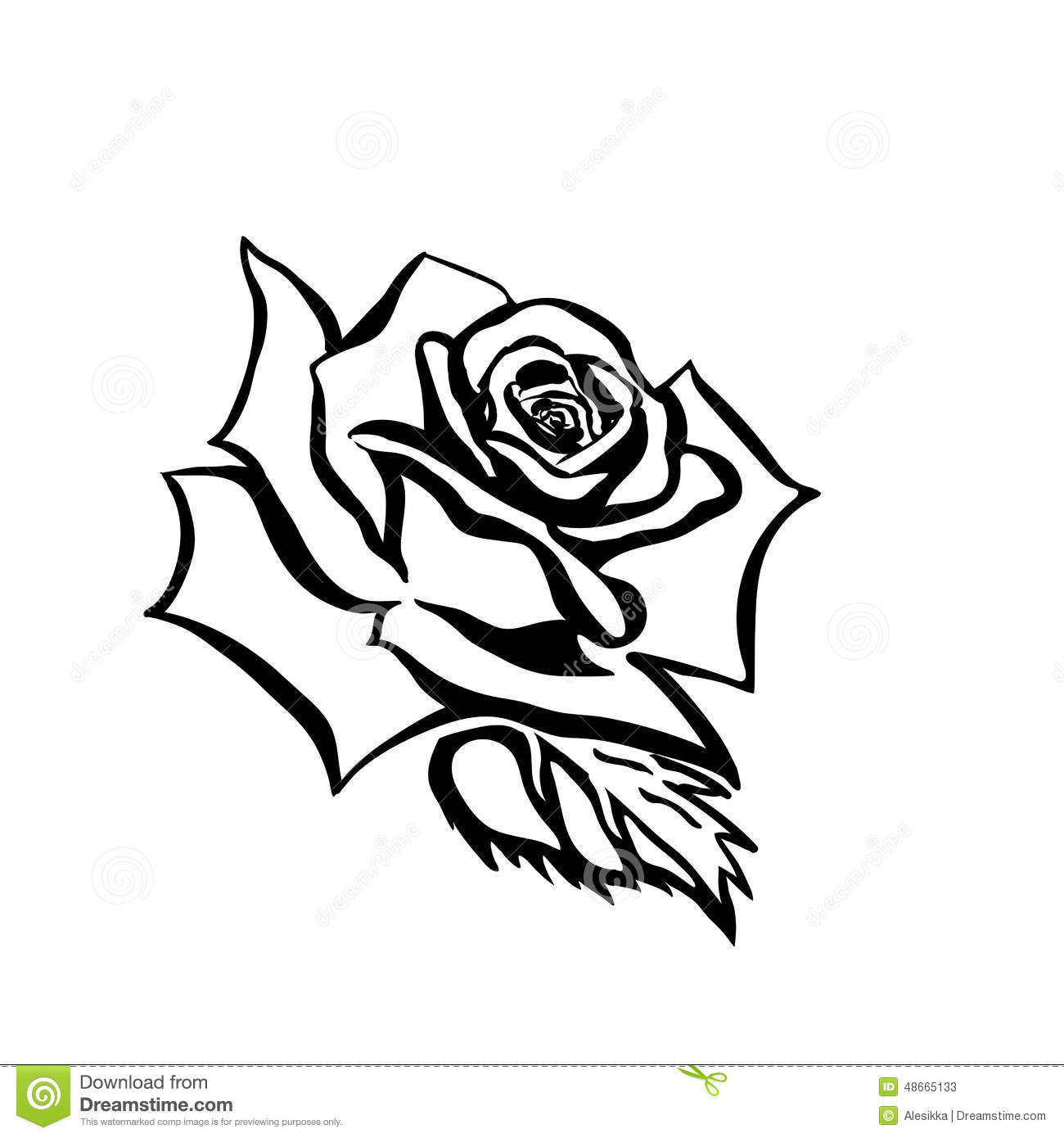 1300x1390 Black And White Sketches Of Roses Rose Sketch Stock Illustration - Black Rose Sketch