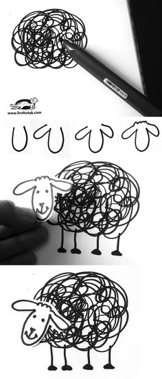 236x550 Funny Black Sheep, Sketch For Your Design By Kudryashka, Via - Black Sheep Sketch