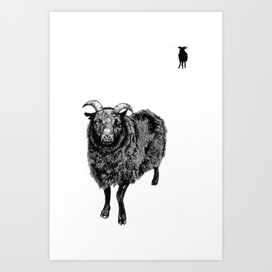550x550 Black Sheep Art Print By Uhohwatson Society6 - Black Sheep Sketch