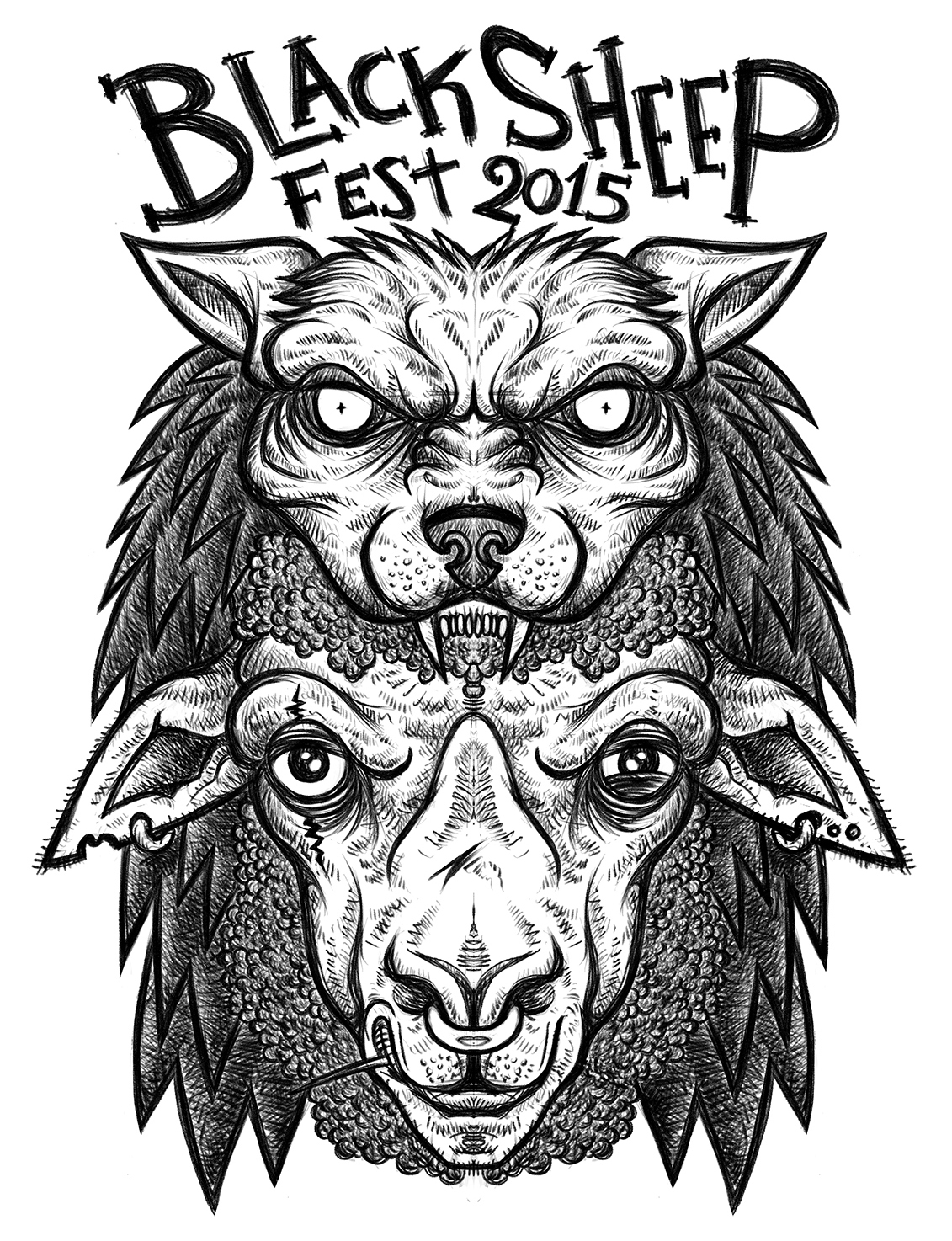 1131x1474 Black Sheep Fest 2016 T Shirt Design Contest The Black Sheep Cafe - Black Sheep Sketch