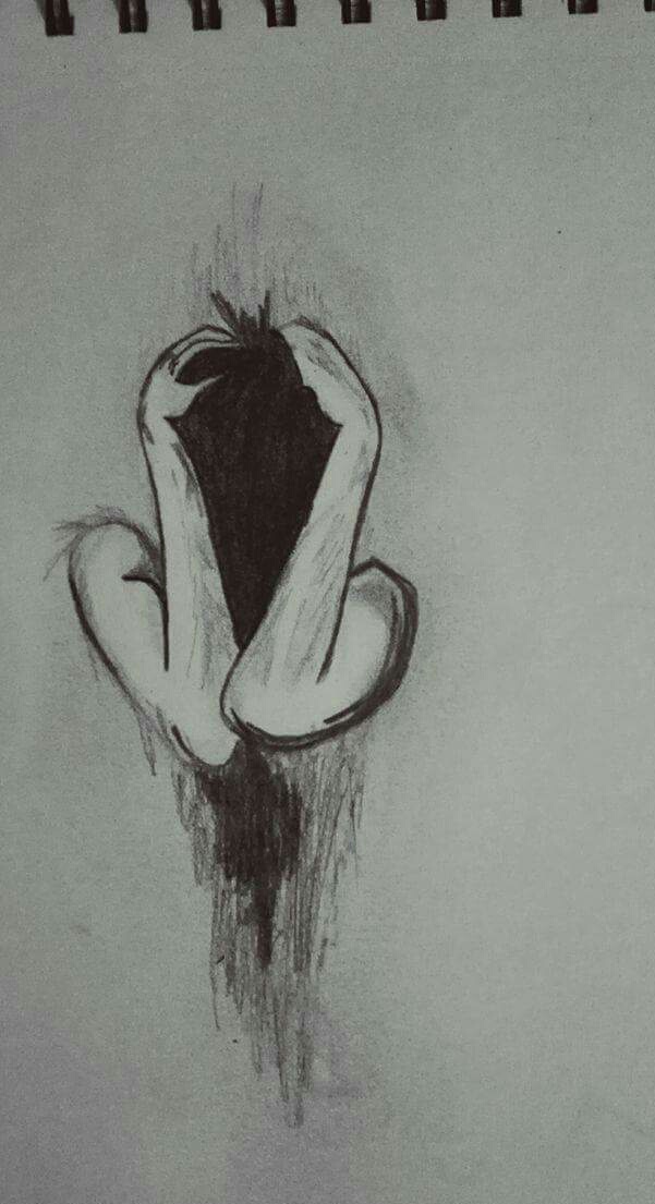 601x1105 Image About Art In By Cry Baby On We Heart It - Black Sketch