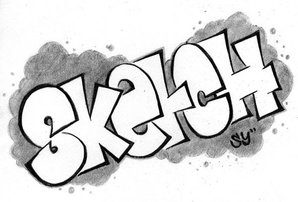 600x406 Graffiti Pencil Sketches - Black Sketch Art