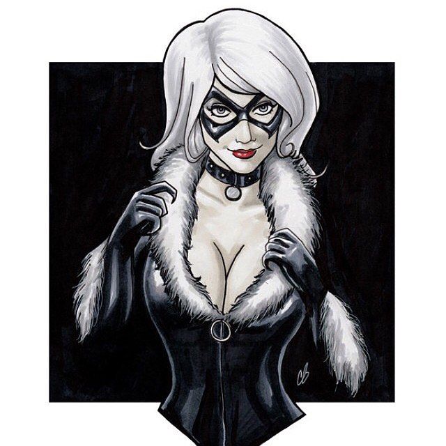 640x640 Copic Marker Sketch Of Black Cat - Black Spiderman Sketch