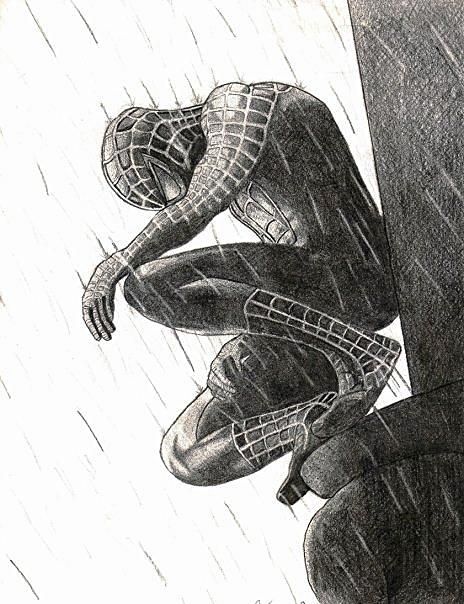 464x604 Dark Spiderman Drawing. One Of My Favorites. Cosplay Amp Marvel - Black Spiderman Sketch