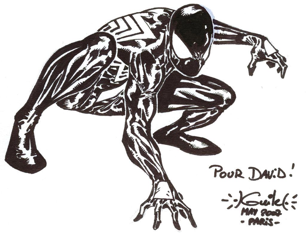 1024x780 Spider Man Paris Con Sketch By Spiderguile - Black Spiderman Sketch